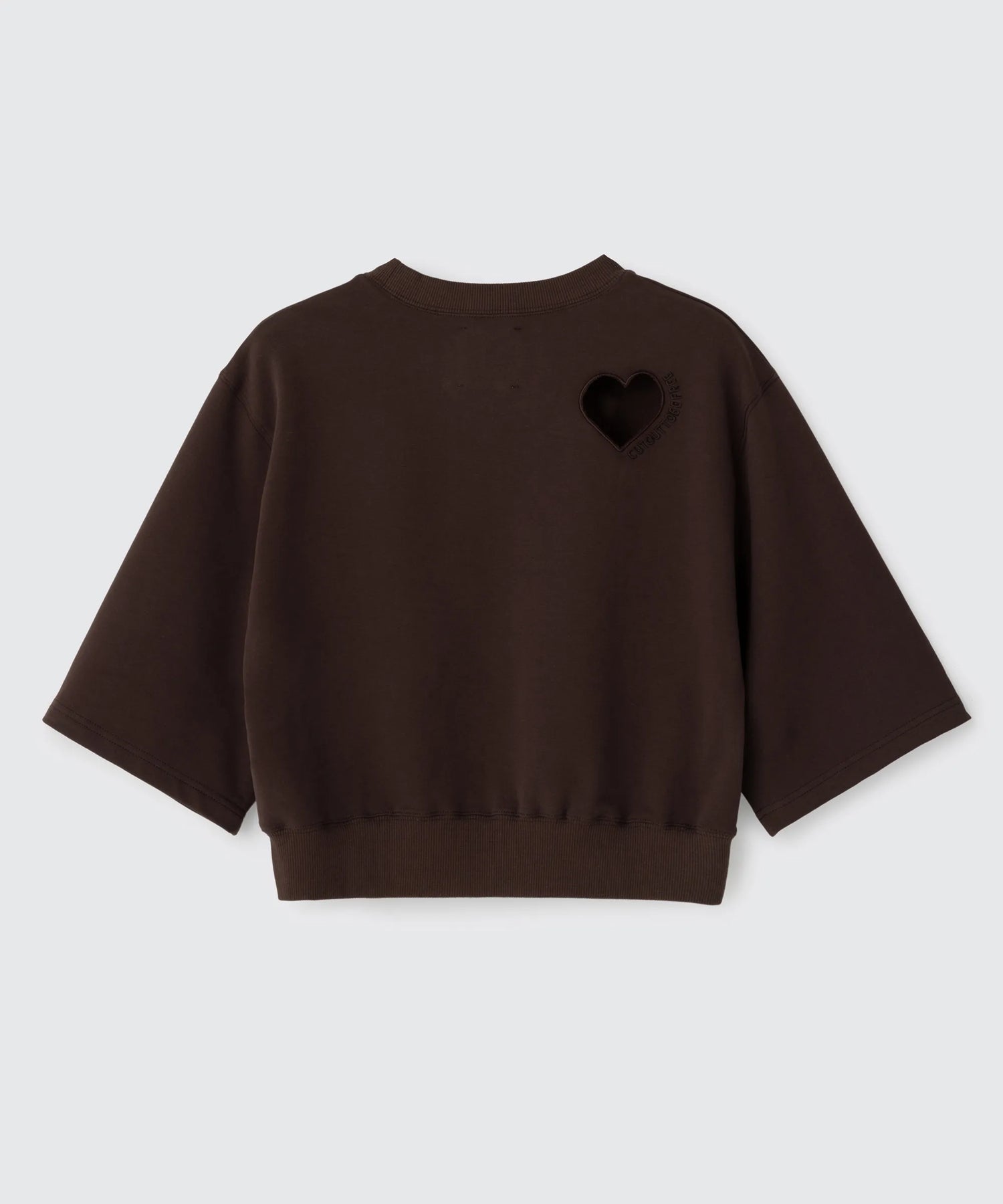 Heart Cutout Cropped Sweat Tee | ハートカットアウト クロップド スウェット Tシャツ