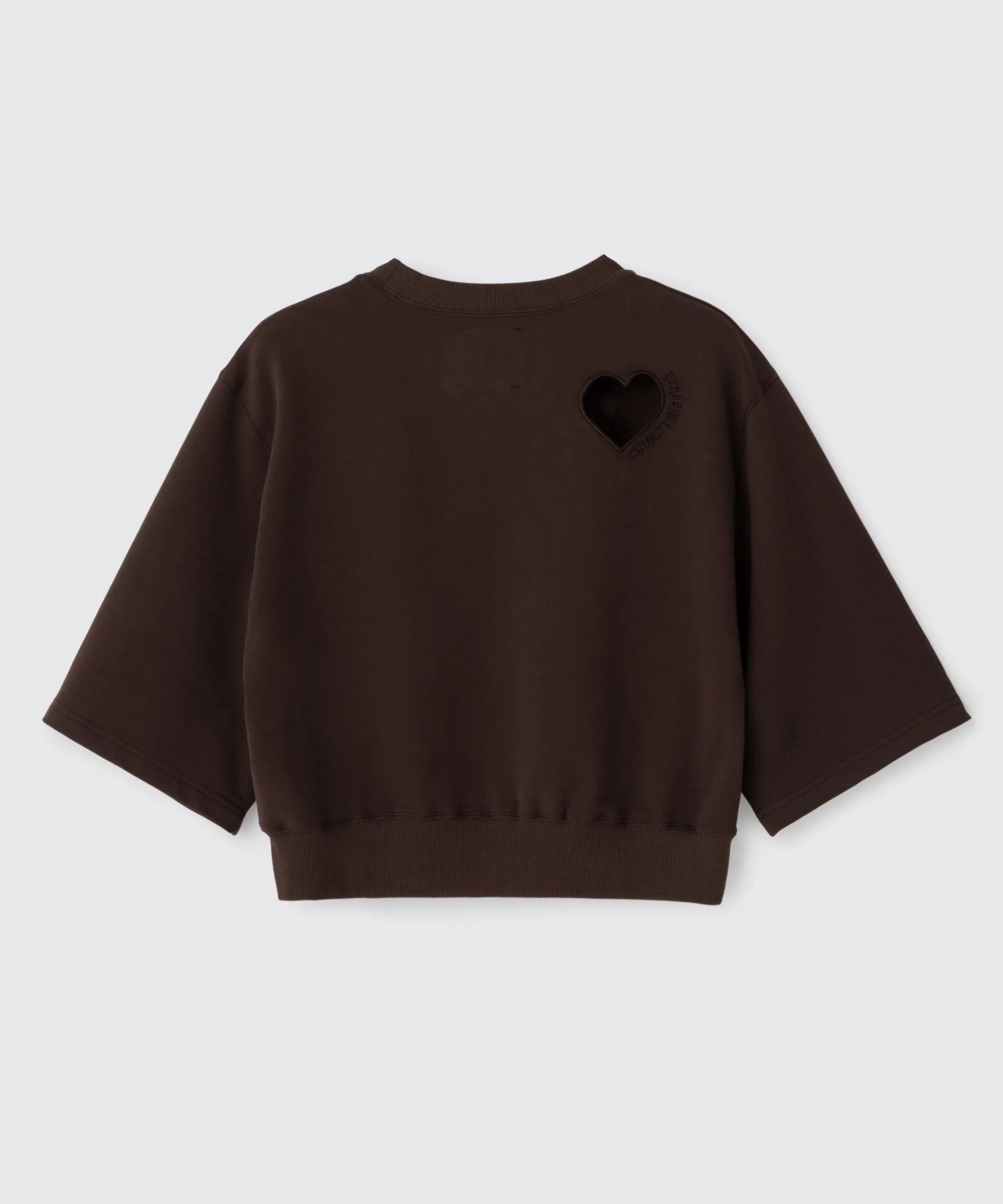 Heart Cutout Cropped Sweat Tee | ハートカットアウト クロップド スウェット Tシャツ