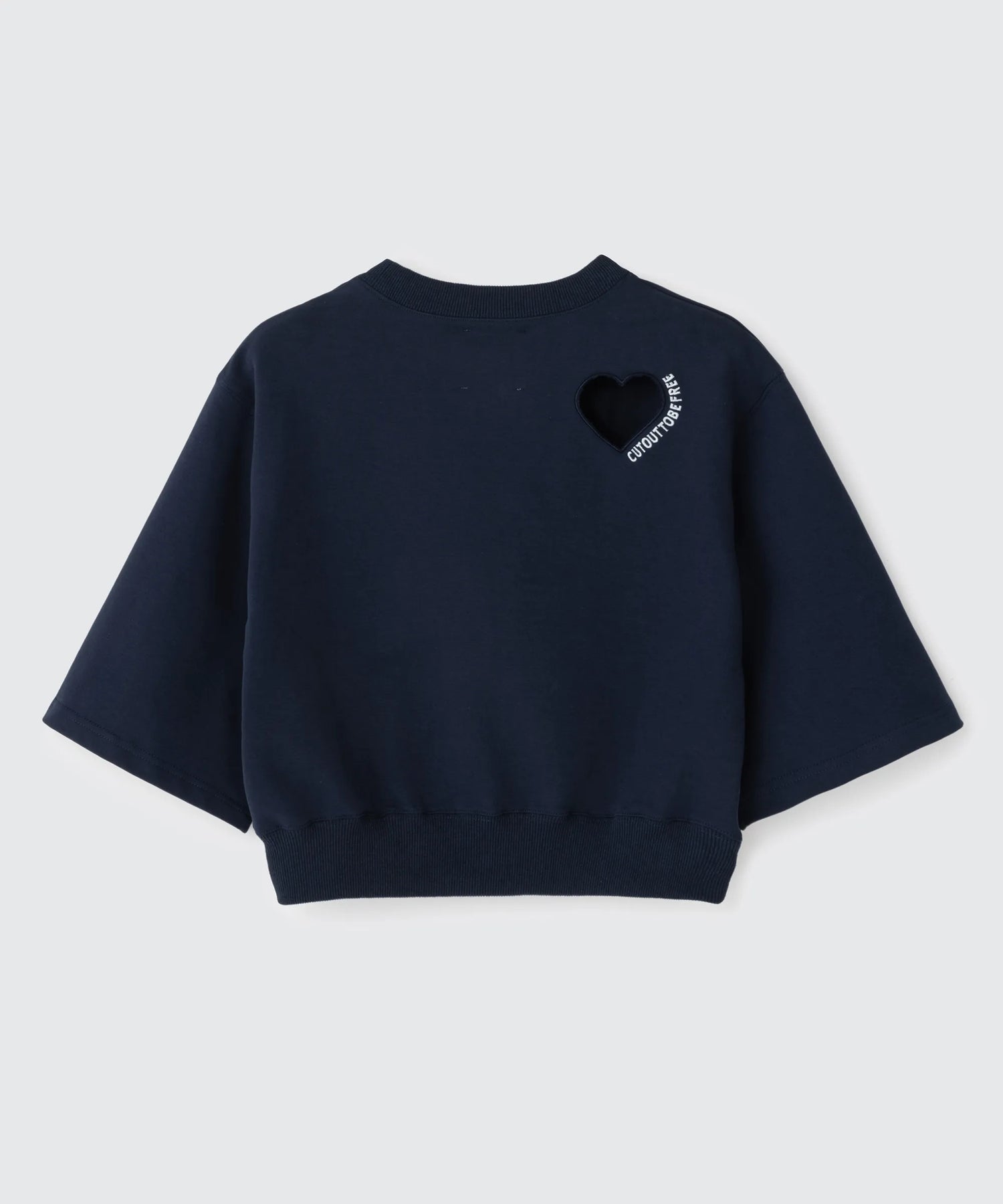 Heart Cutout Cropped Sweat Tee | ハートカットアウト クロップド スウェット Tシャツ