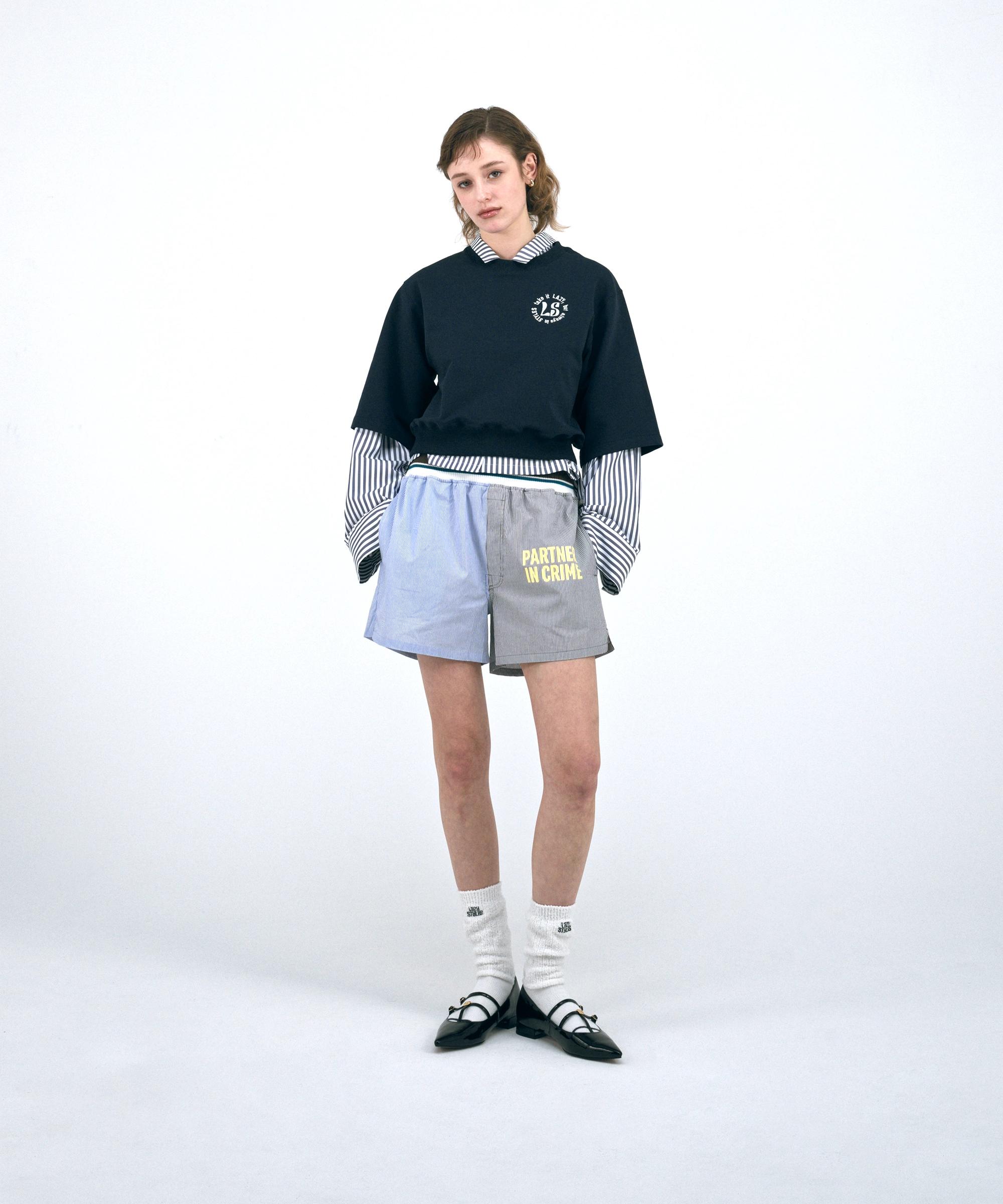 Heart Cutout Cropped Sweat Tee | ハートカットアウト クロップド スウェット Tシャツ