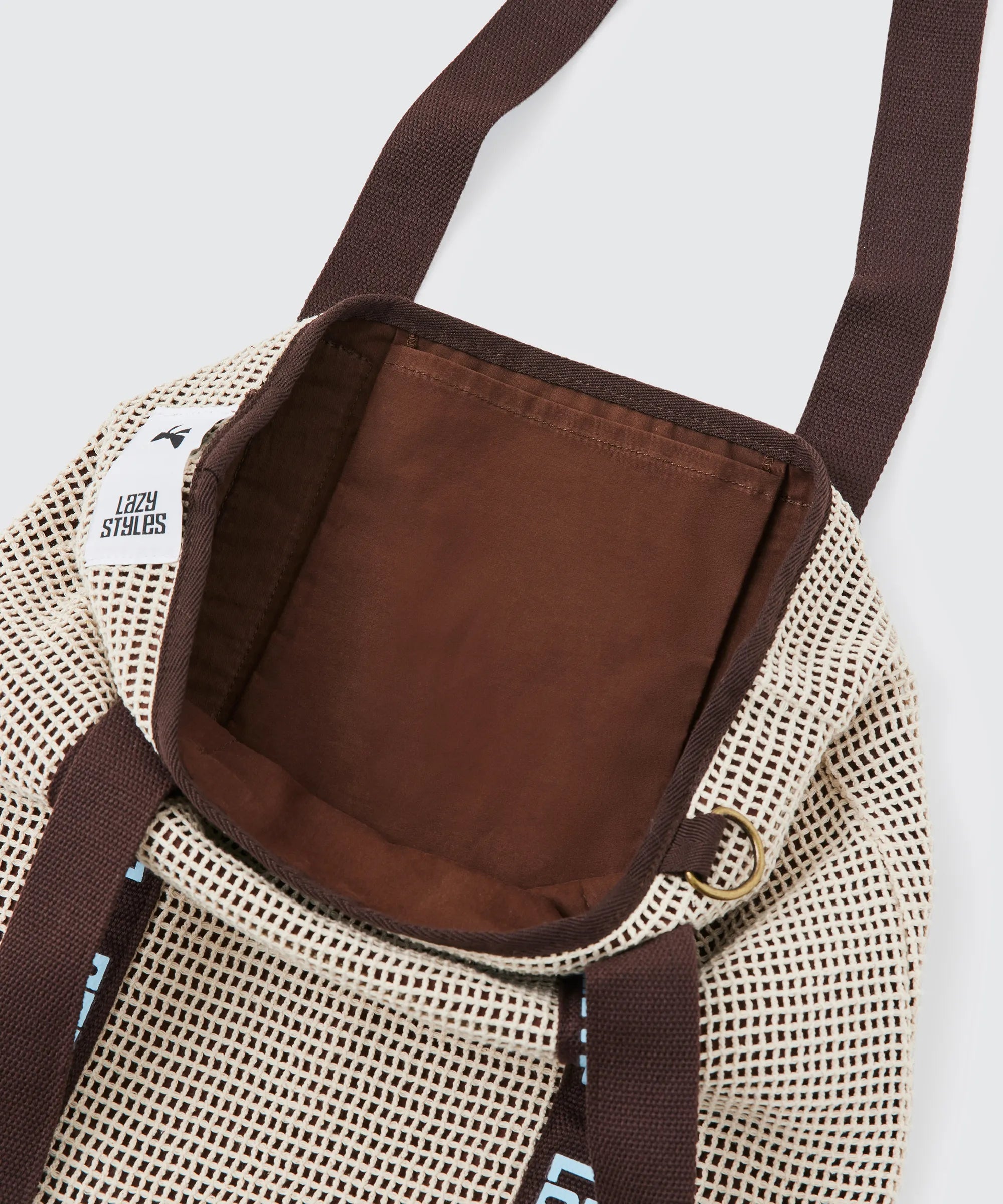 Handle Logo Mesh Tote Bag