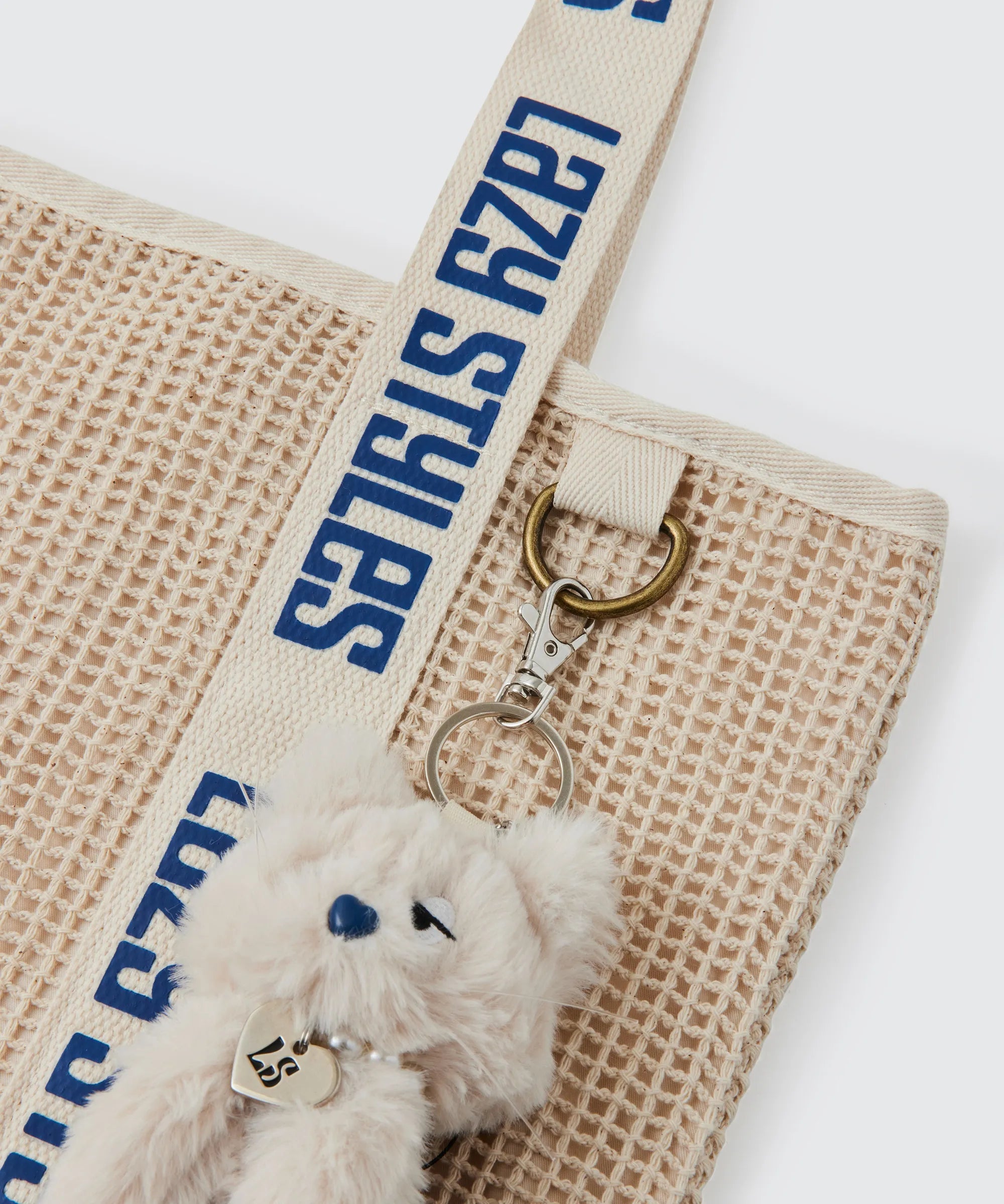 Handle Logo Mesh Tote Bag