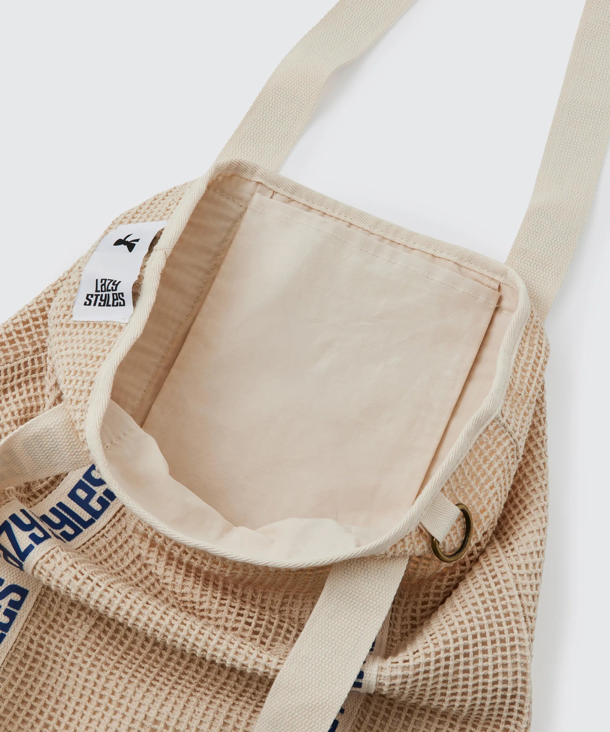 Handle Logo Mesh Tote Bag