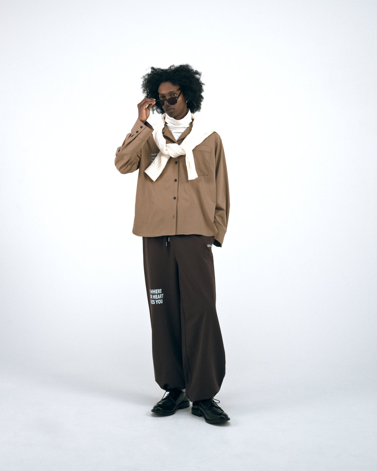 Wide Leg Sweatpants Heel Design