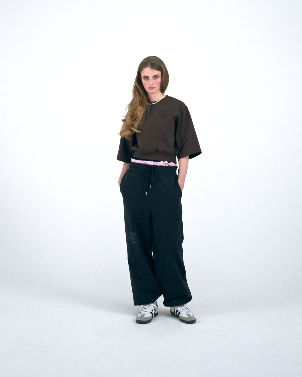 Wide Leg Sweatpants Heel Design