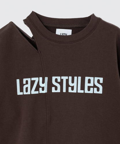 Cutout Shoulder Sweatshirt | カットアウト スウェット トップス Lazy Styles | Official Online Store