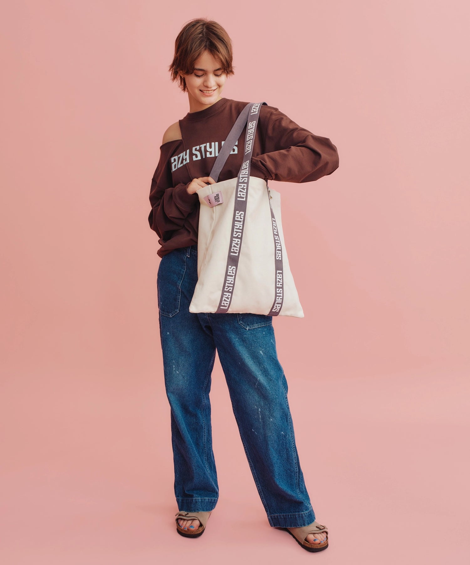 Handle Logo Tote bag | ハンドルロゴ トートバッグ Lazy Styles | Official Online Store