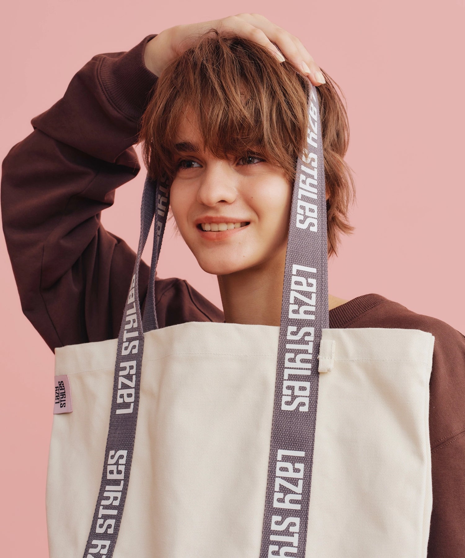 Handle Logo Tote bag | ハンドルロゴ トートバッグ Lazy Styles | Official Online Store