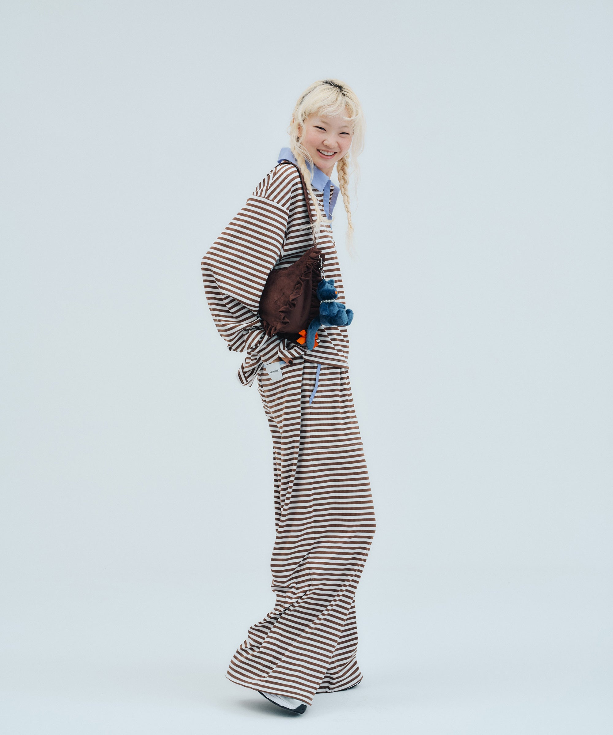 Striped Long Pants (+Scrunchie) | ボーダーロングパンツ (＋シュシュ)