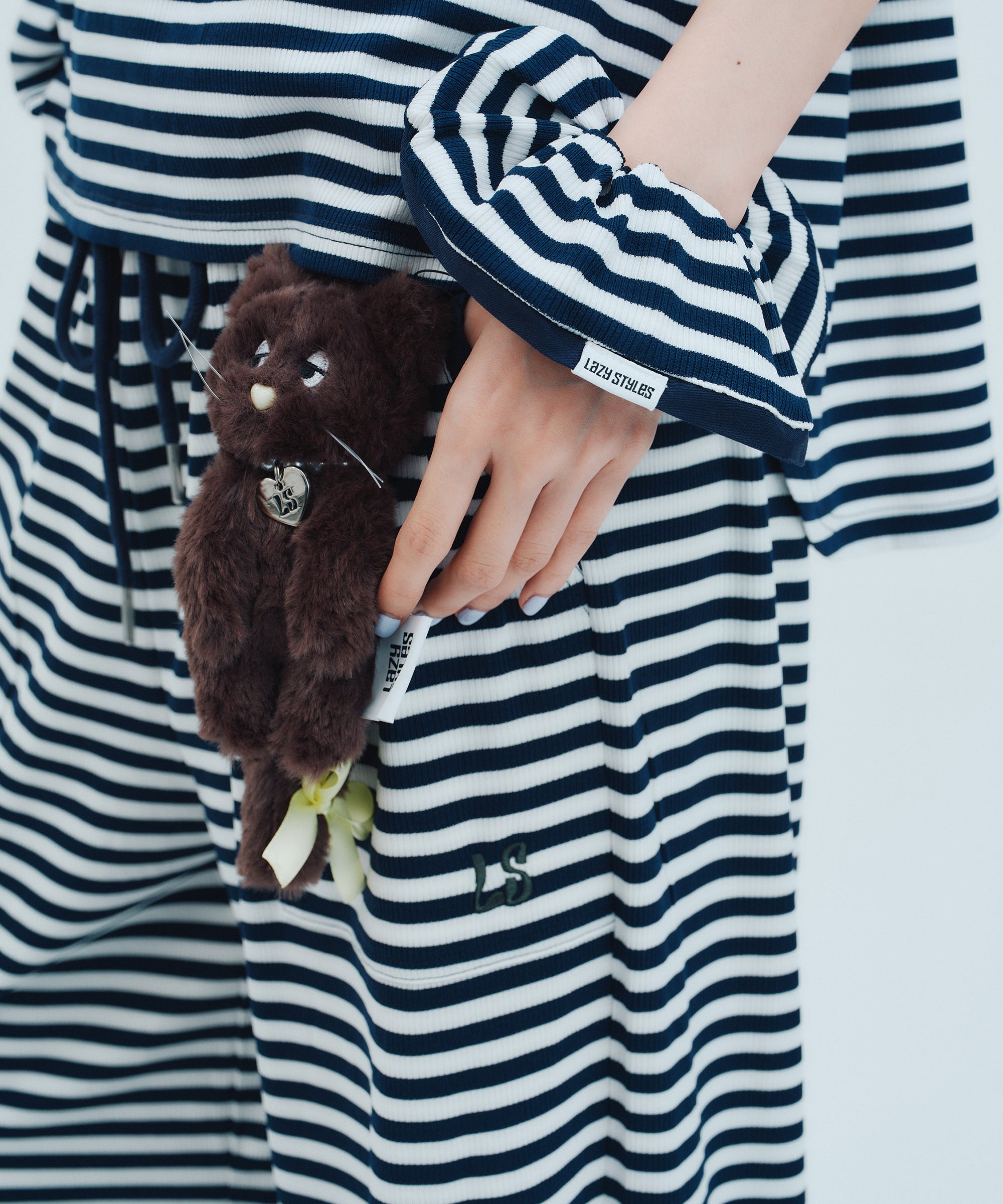 Striped Long Pants (+Scrunchie) | ボーダーロングパンツ (＋シュシュ)