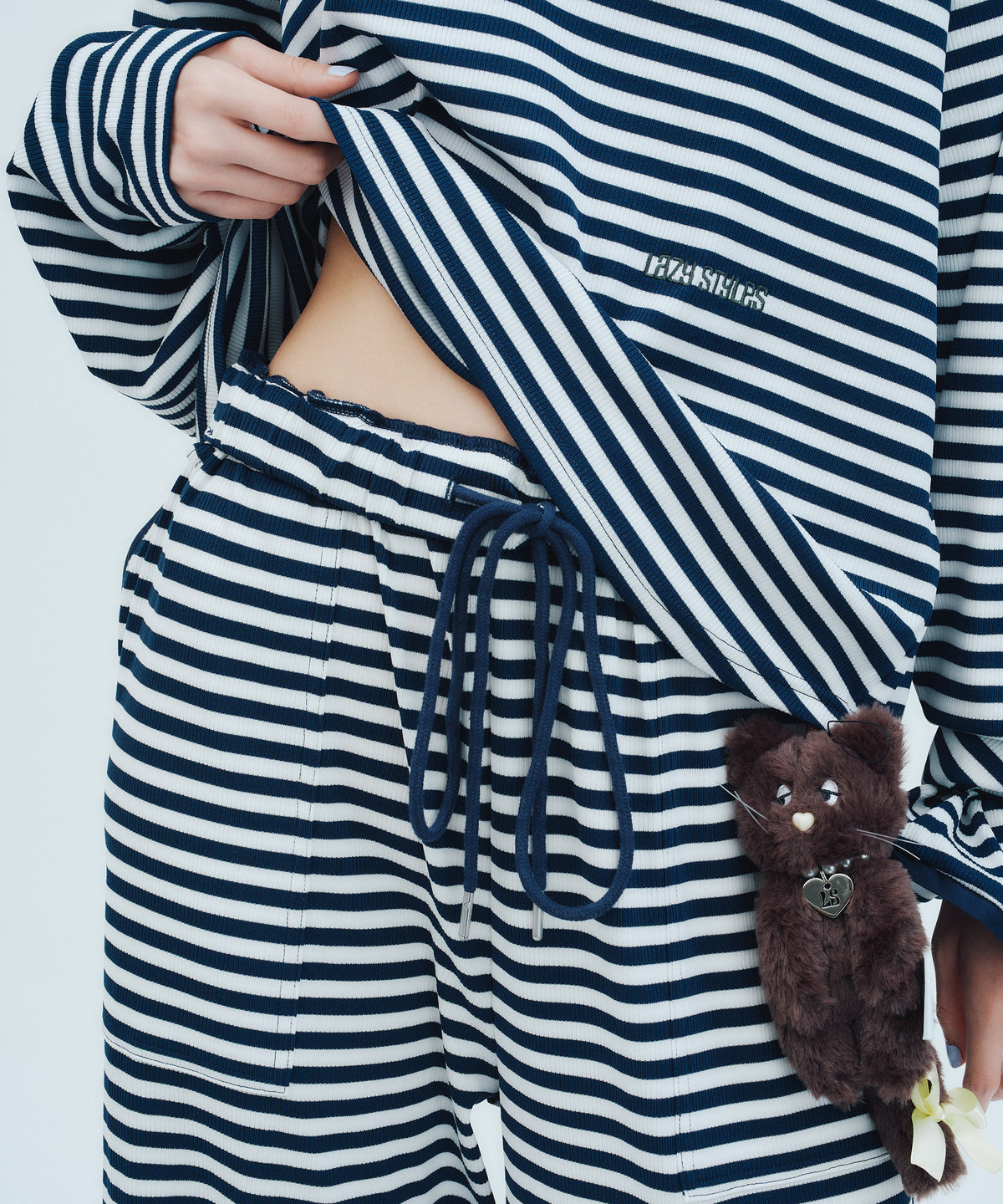 Striped Long Pants (+Scrunchie) | ボーダーロングパンツ (＋シュシュ)