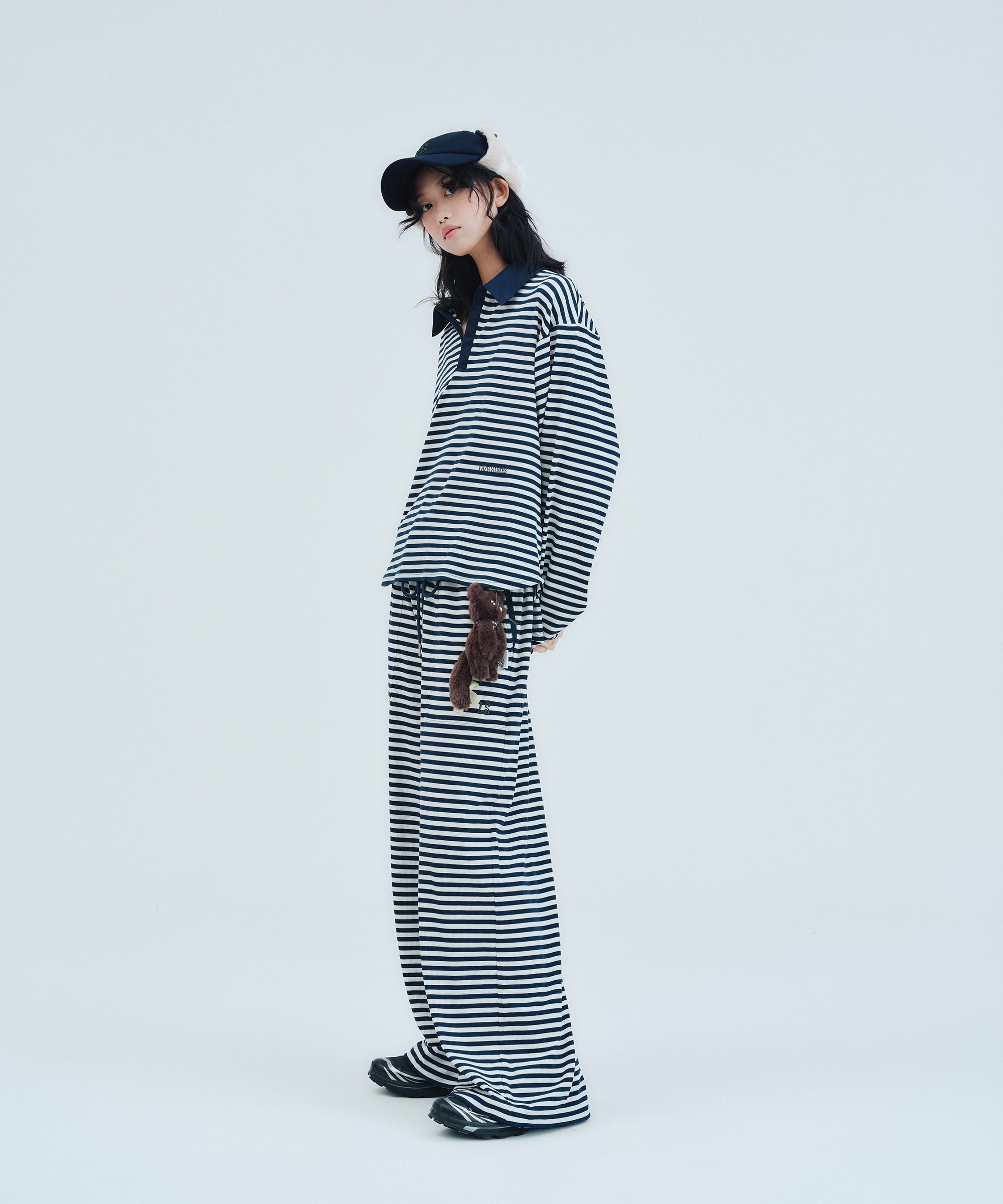 Striped Long Pants (+Scrunchie) | ボーダーロングパンツ (＋シュシュ)